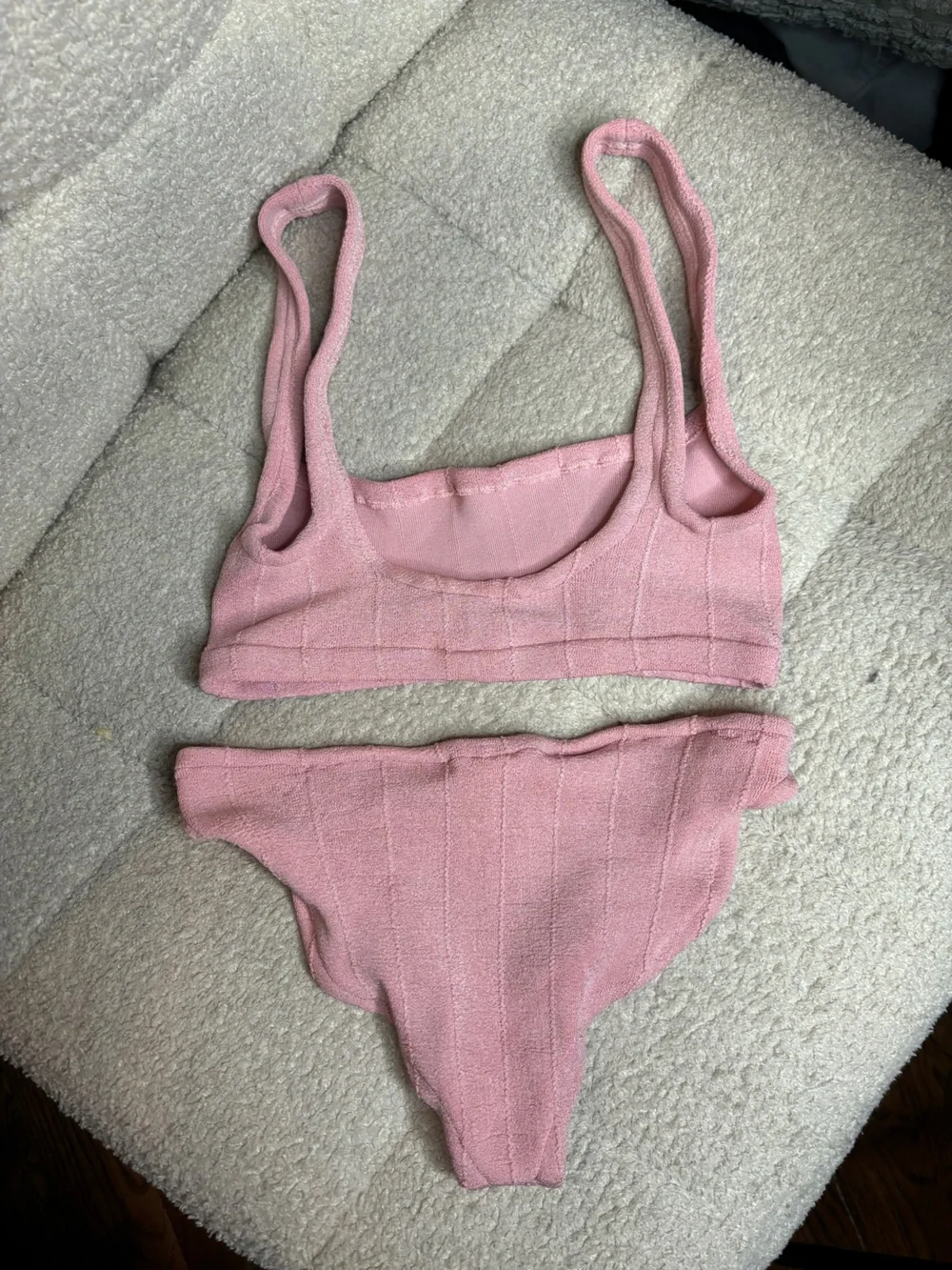 Hunza G Helena Nile Knit Bikini Set One Size Dusty Pink